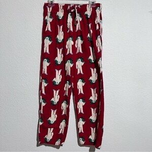 Old Navy Red White Green Sasquatch Big Foot Flannel Sleep Lounge Pants Unisex S